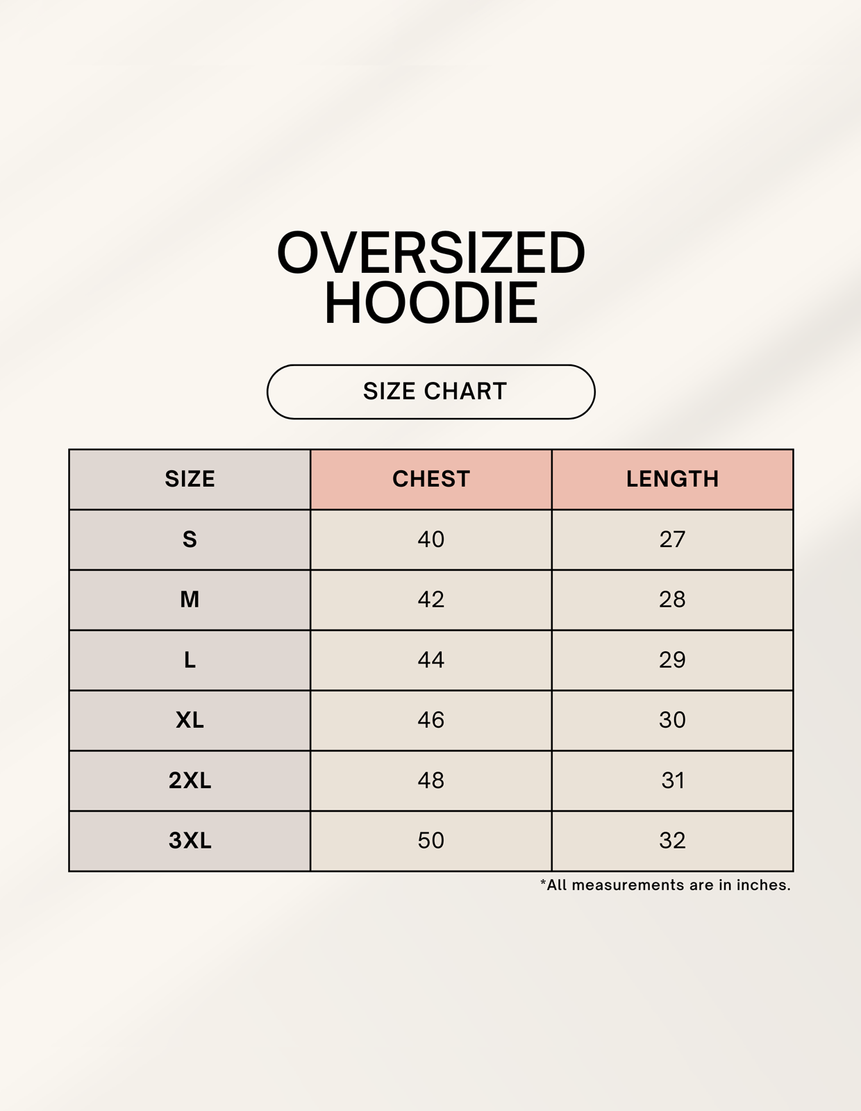 Snow flakes Unisex Oversized Hoodie 1745035246sizechart