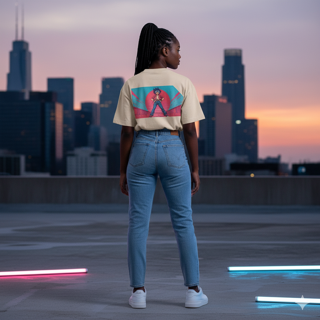 Retro Pixel Hero Back-Print Unisex Oversized Tee Gemini_Generated_Image_49jjtm49jjtm49jj