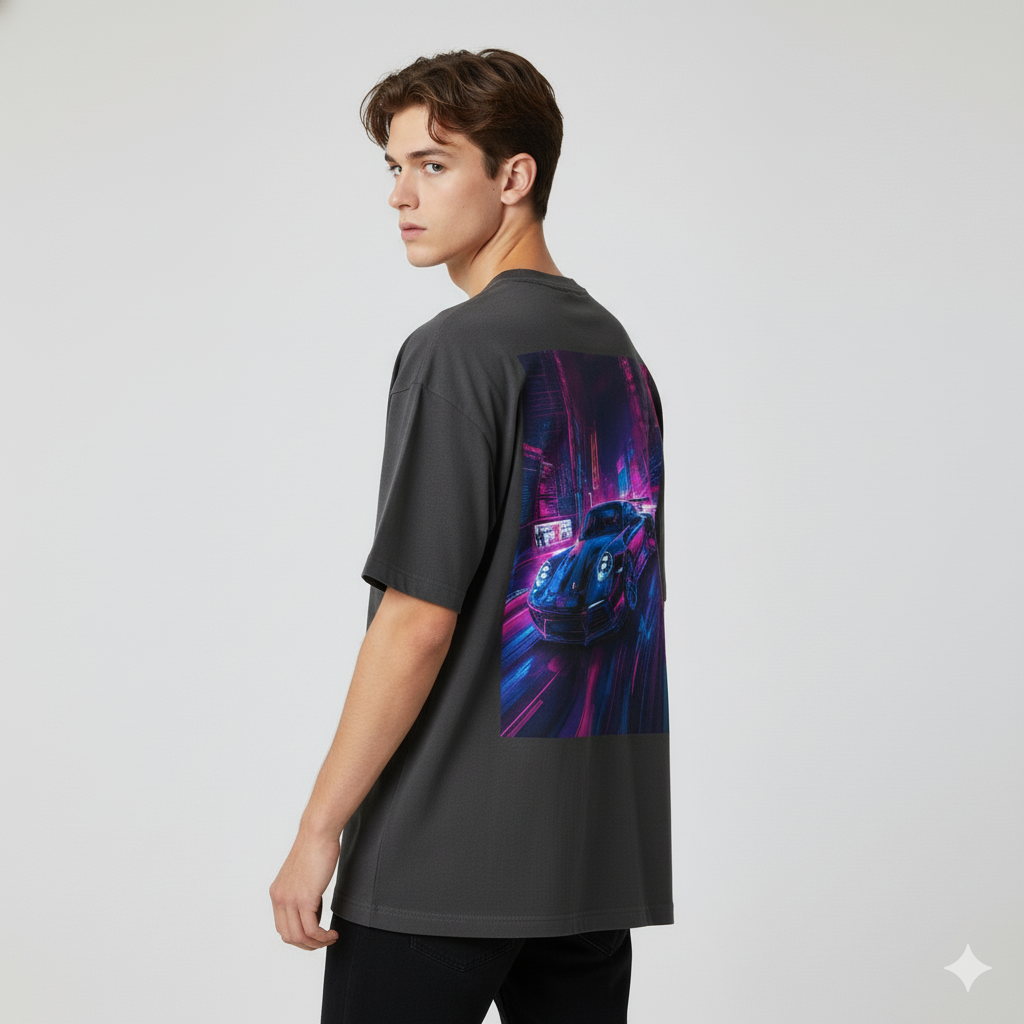 NEON PULSE MIDNIGHT DRIVE UNISEX OVERSIZED T-SHIRT Gemini_Generated_Image_5wb5mf5wb5mf5wb5