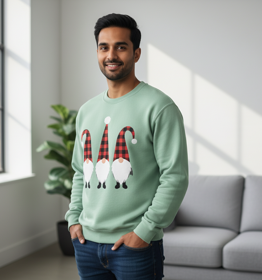 Three Christmas gnomes Unisex Sweatshirt Gemini_Generated_Image_gmkg4hgmkg4hgmkg