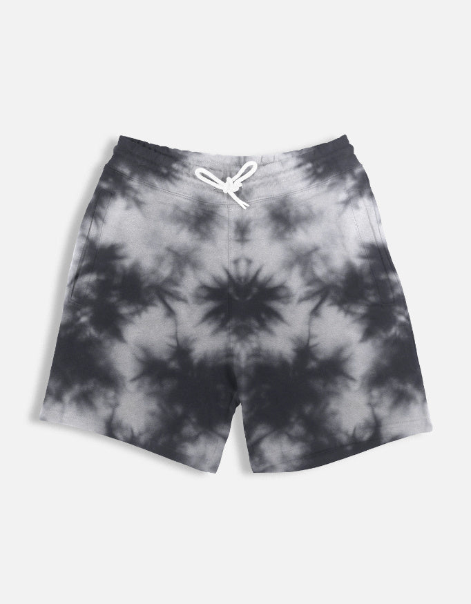 Unisex Tie Dye Shorts White Black Left_Pocket_1_c_18