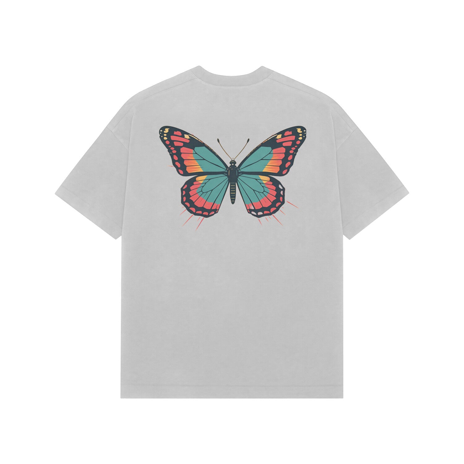 Oversized Butterfly Back-Print T-Shirt back-6906e35c1179e-Ash_Grey_XS_Premium_Oversized_T-shirt