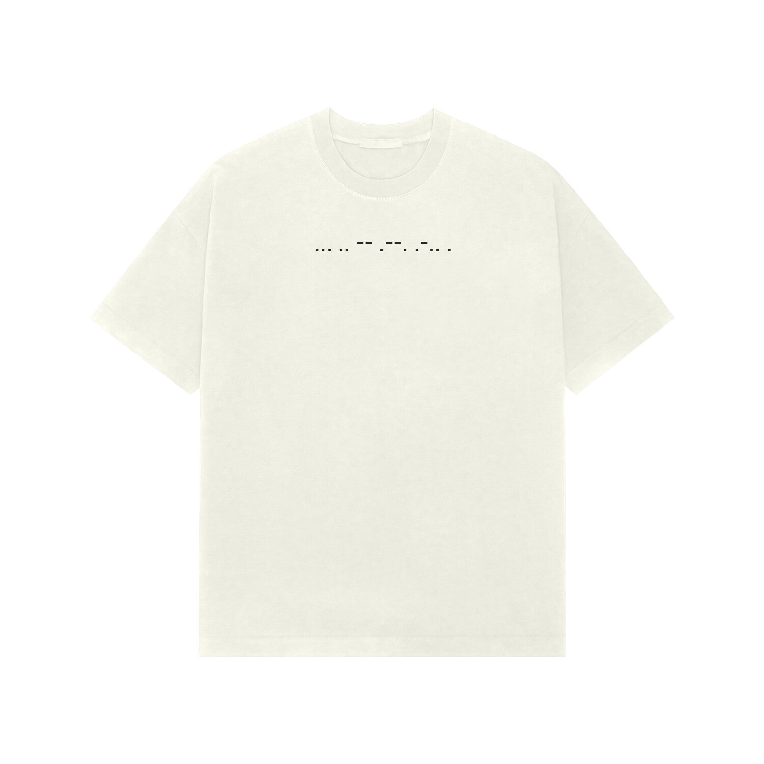 Simple Morse Code Oversized T shirt Ivory front-68ff51148ae42-Ivory_2XL_Premium_Oversized_T-shirt