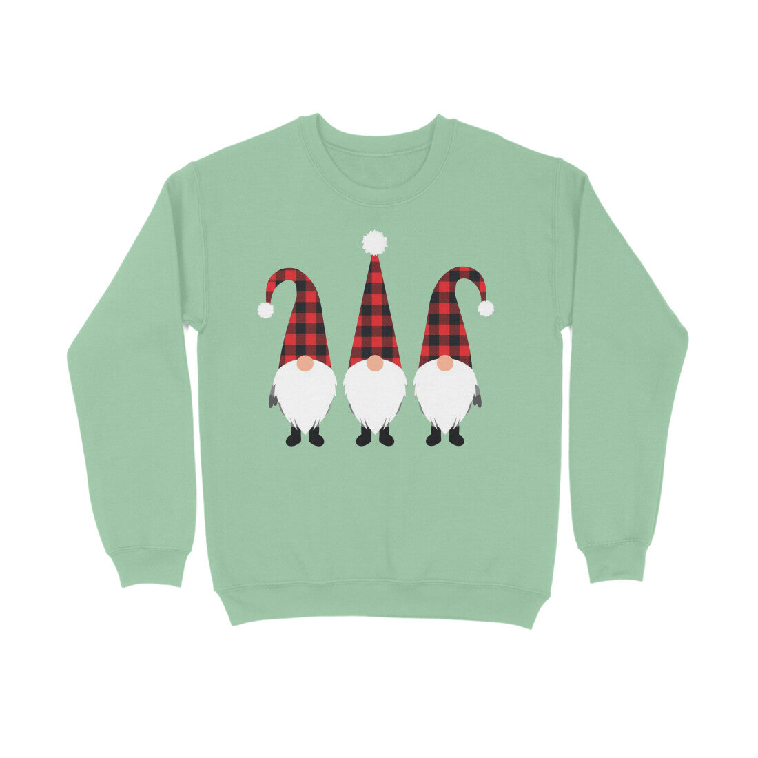 Three Christmas gnomes Unisex Sweatshirt Mint Green front-69181b8732e7b-Mint_Green_XS_Sweatshirt